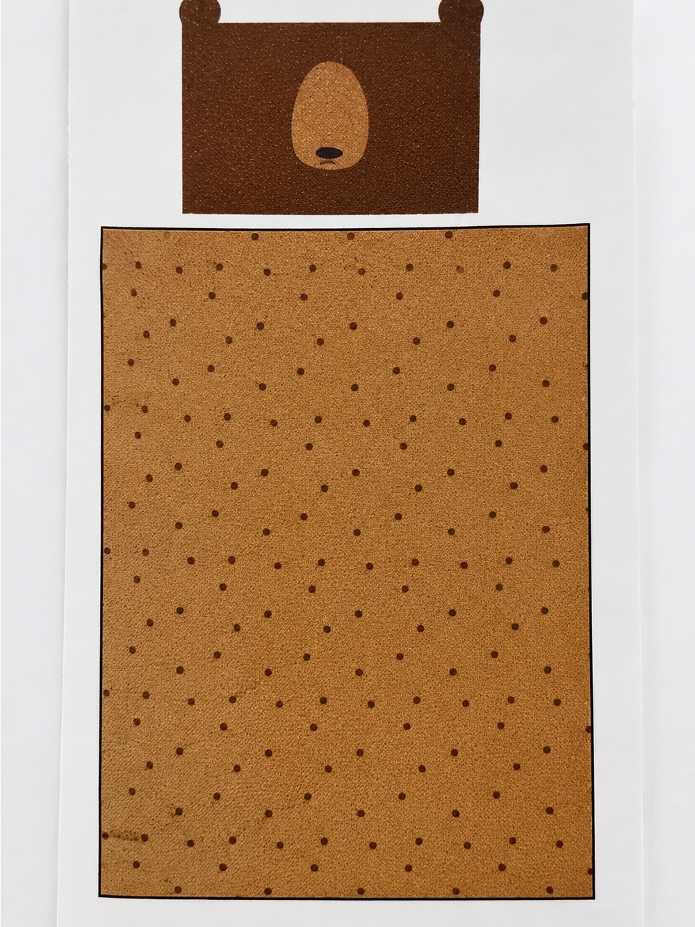 New H&M Brown Bear  Polka Dot Kids twin duvet cover set Organic cotton